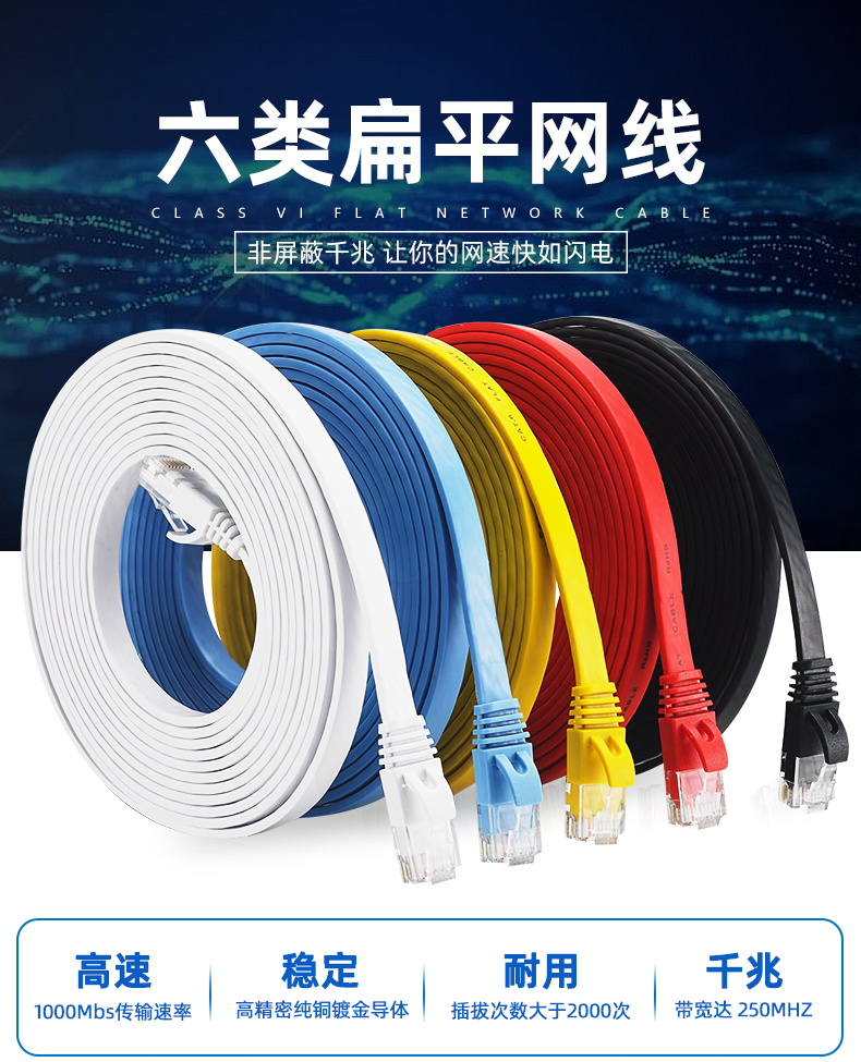 扁网线,圆网线,六类扁平网线