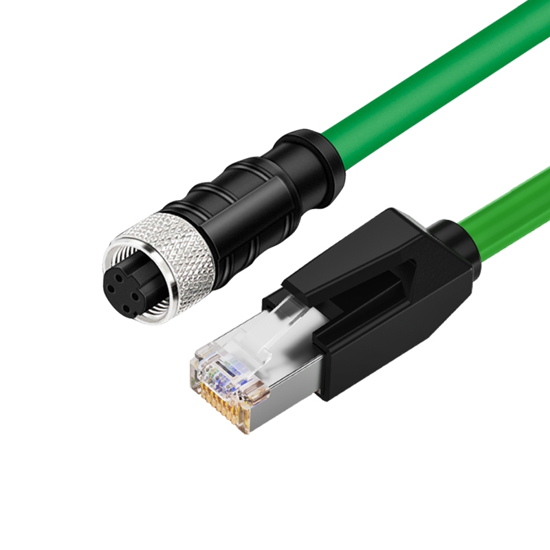 四川M12 4针母头D型转RJ45