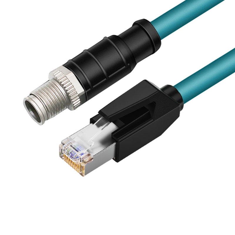 工业8针X型M12转RJ45拖链线